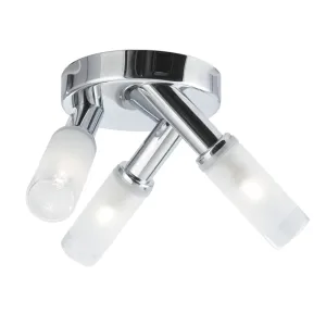 2653-3CC-LED Bubbles Bathroom 3 Light Ceiling Flush Chrome