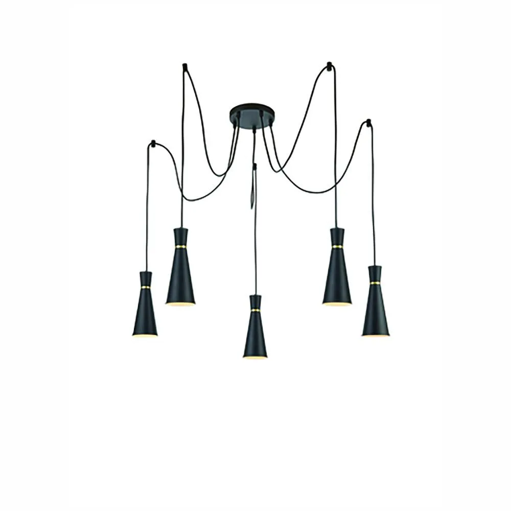 5-1342LF 5 Light Suspended Light Matt Black
