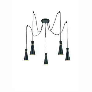 5-1342LF 5 Light Suspended Light Matt Black