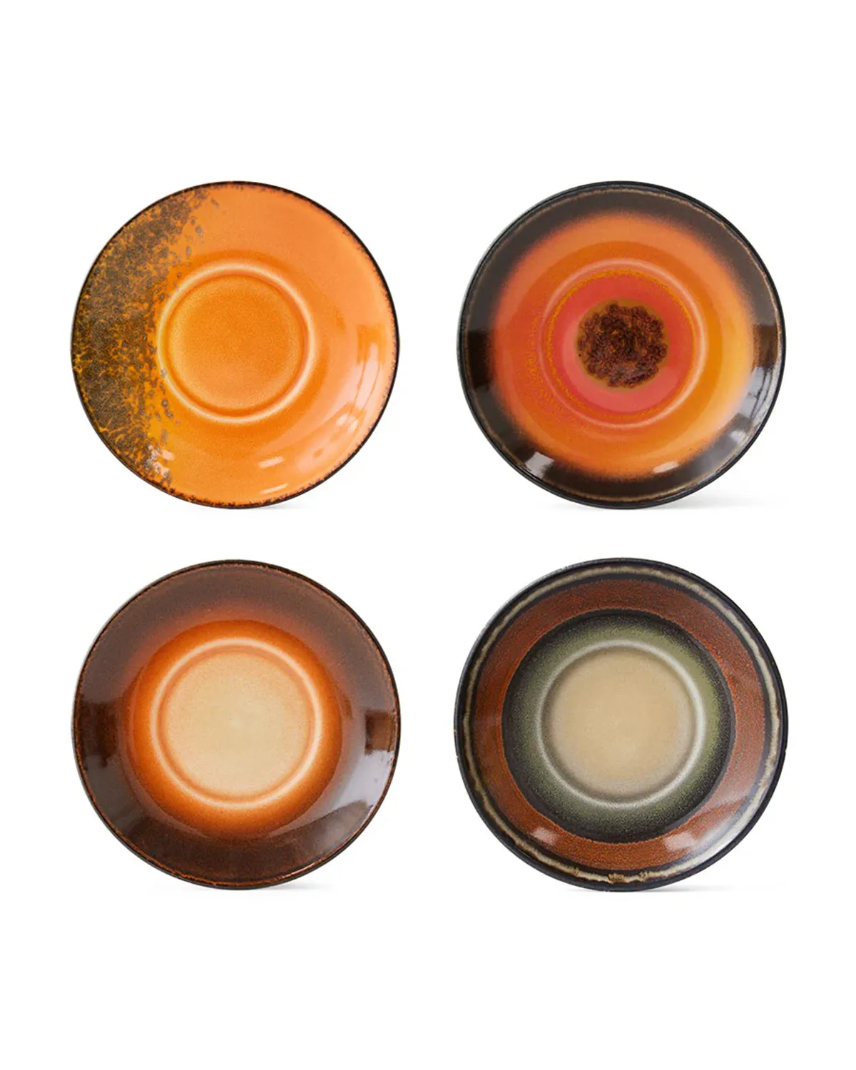 70s Ceramics: Saucers Roasts (Set of 4)