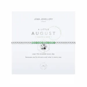 A Little August Birthstone Bracelet | Silver Plated with Aventurine