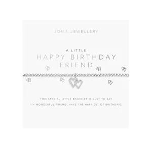 A Little 'Happy Birthday Friend' Bracelet | Silver Plated