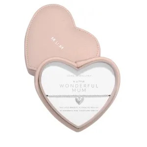 A Little Heart Jewellery Box 'Wonderful Mum' Bracelet | Silver Plated