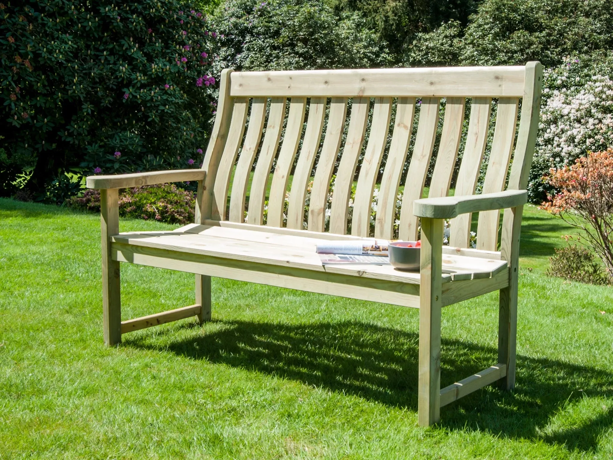 Alexander Rose Malu Pine High Back Bench 5ft