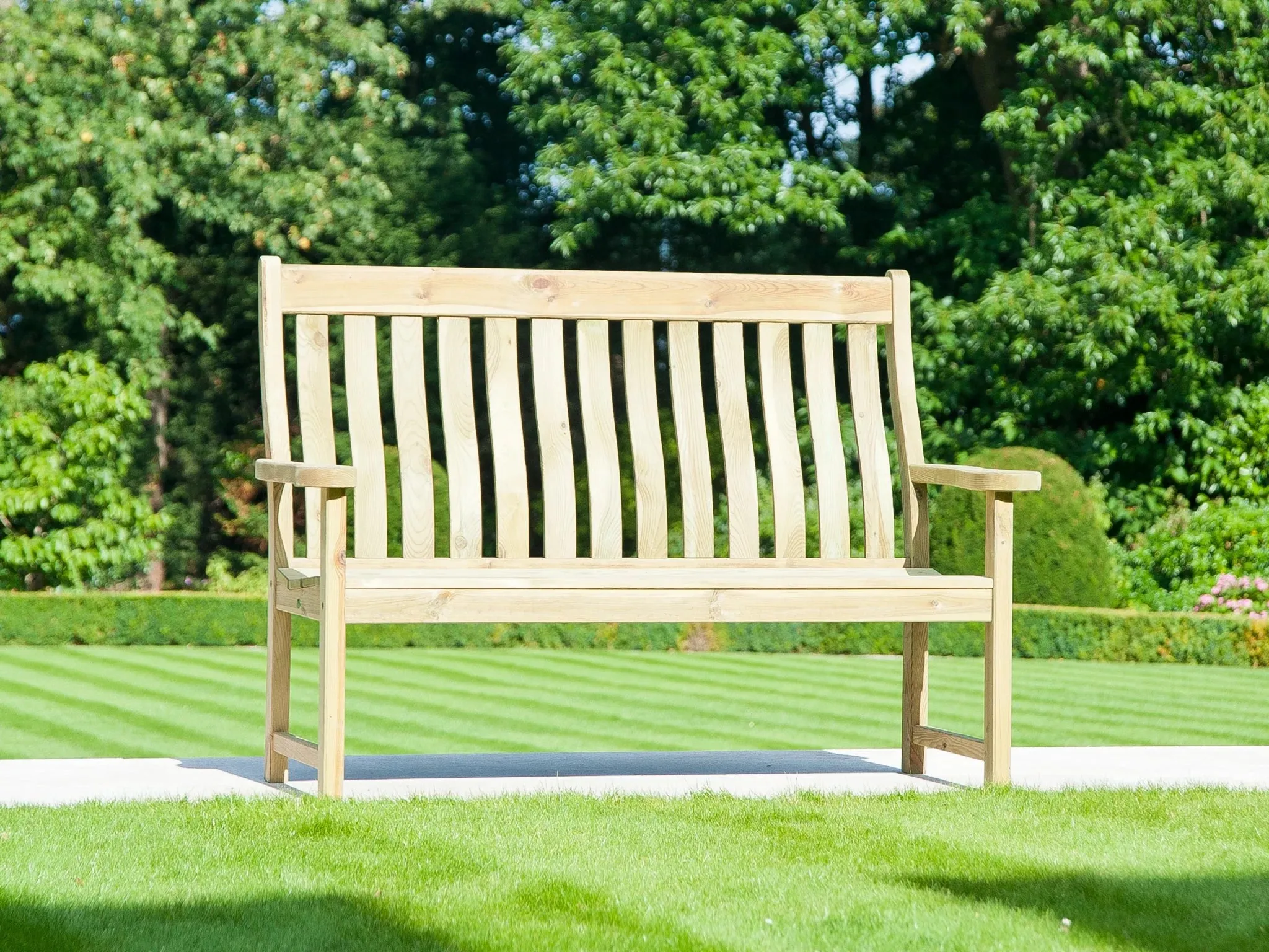 Alexander Rose Malu Pine High Back Bench 5ft