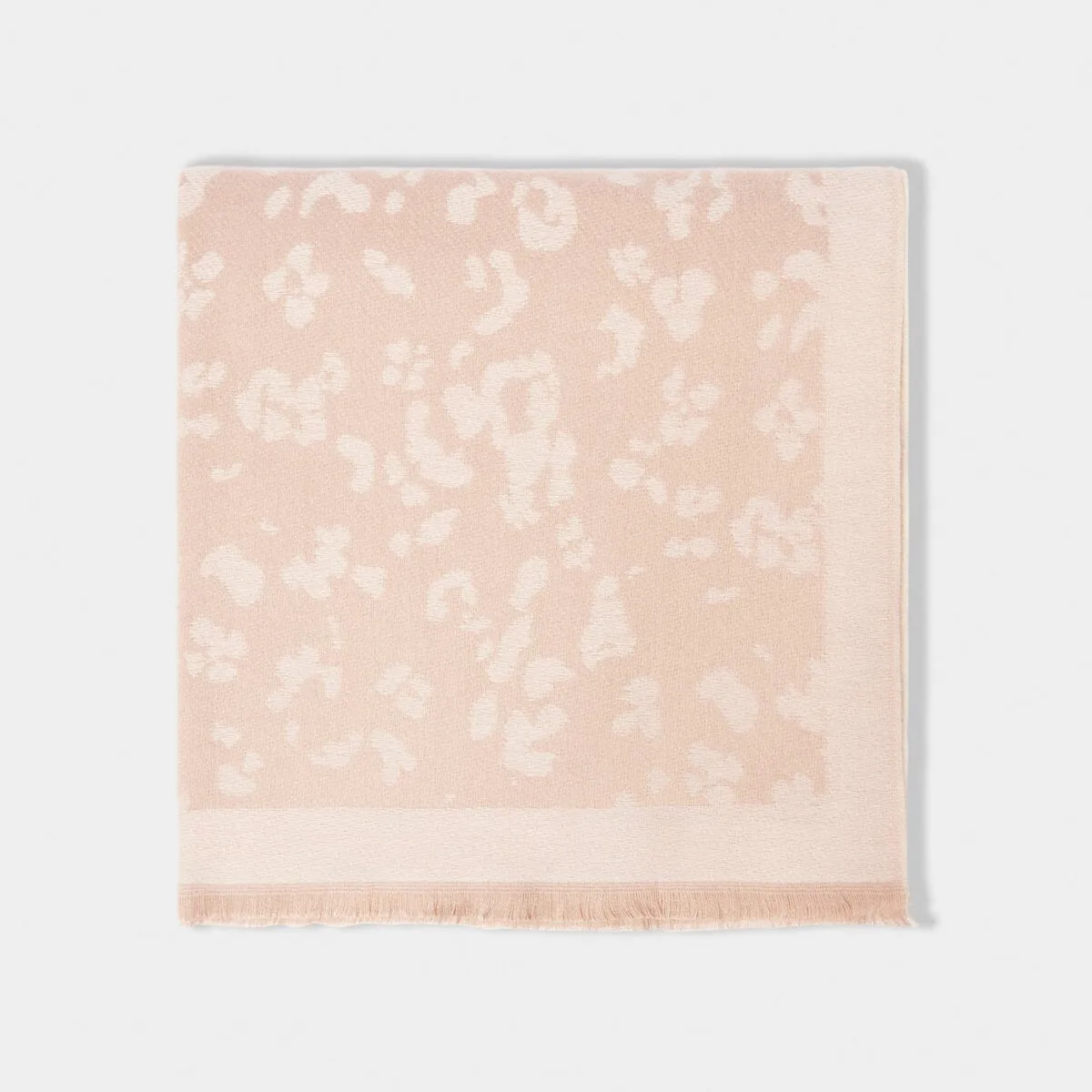 Animal Print Blanket Scarf | Pink & Off White