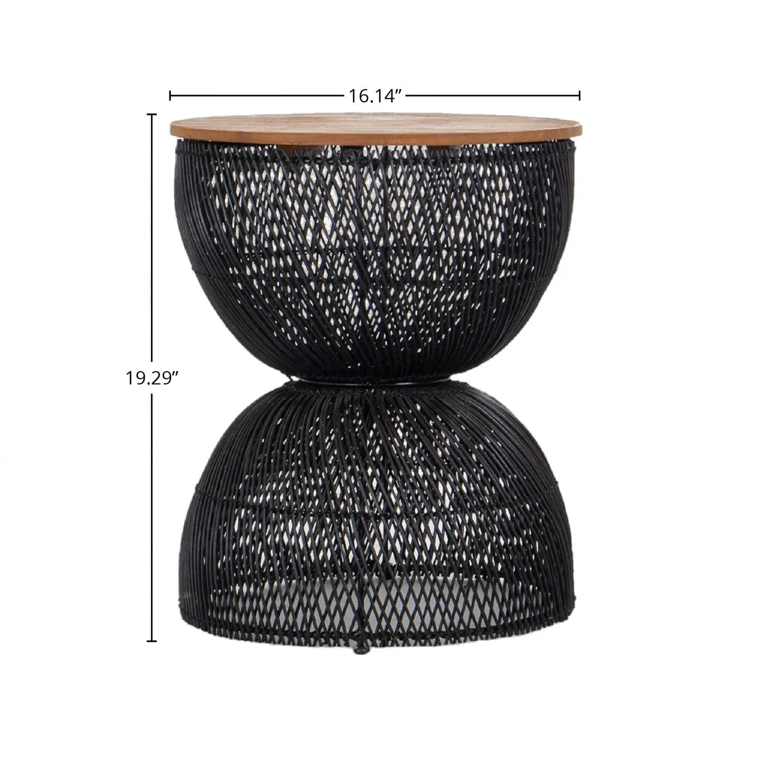 Bayan Wave Side Table - Black