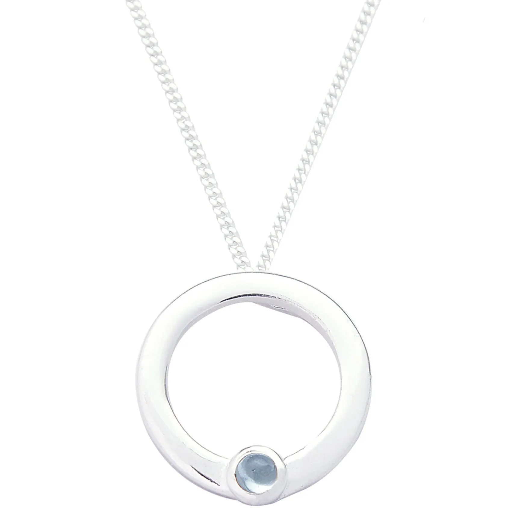 Bea Pendant & Chain | Sterling Silver & Blue Topaz
