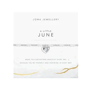 Birthstone A Little 'June' Moonstone Bracelet | Silver Plated