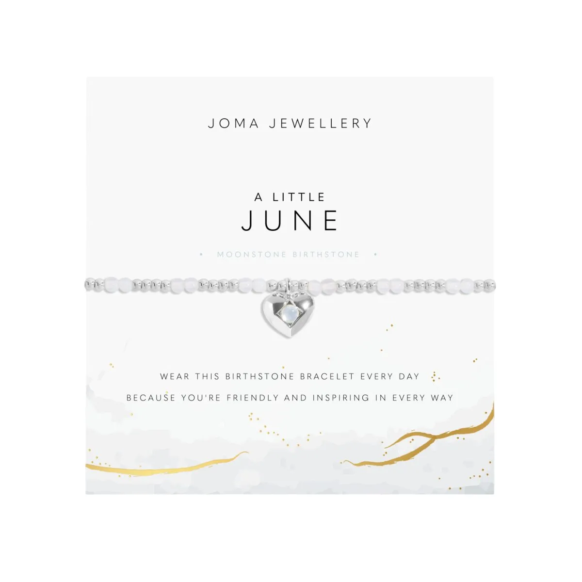 Birthstone A Little 'June' Moonstone Bracelet | Silver Plated