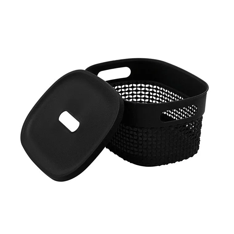 Boston Basket w/ Lid, Small, 3 Asstd Colours