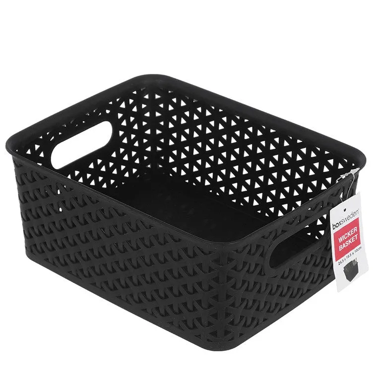 Box Sweden Wicker Design Basket, Asstd, 24.5cm