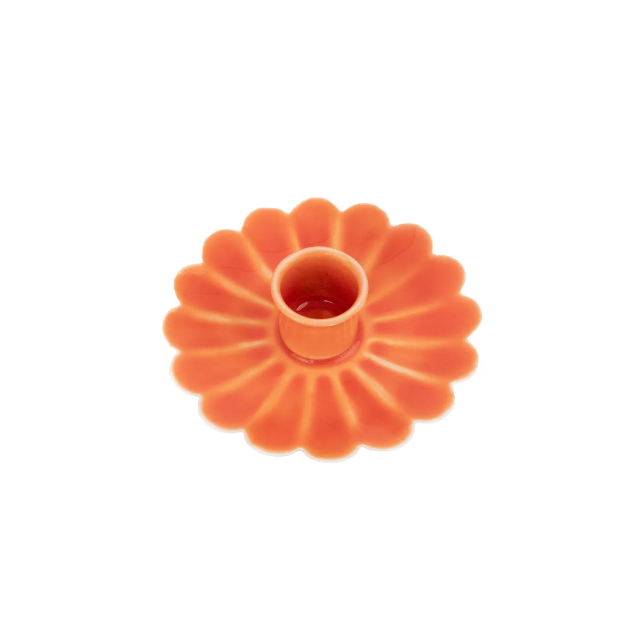 Candle Holder | Orange Floral | 8cm