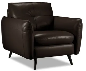 Carlino Leather Chair - Chocolate