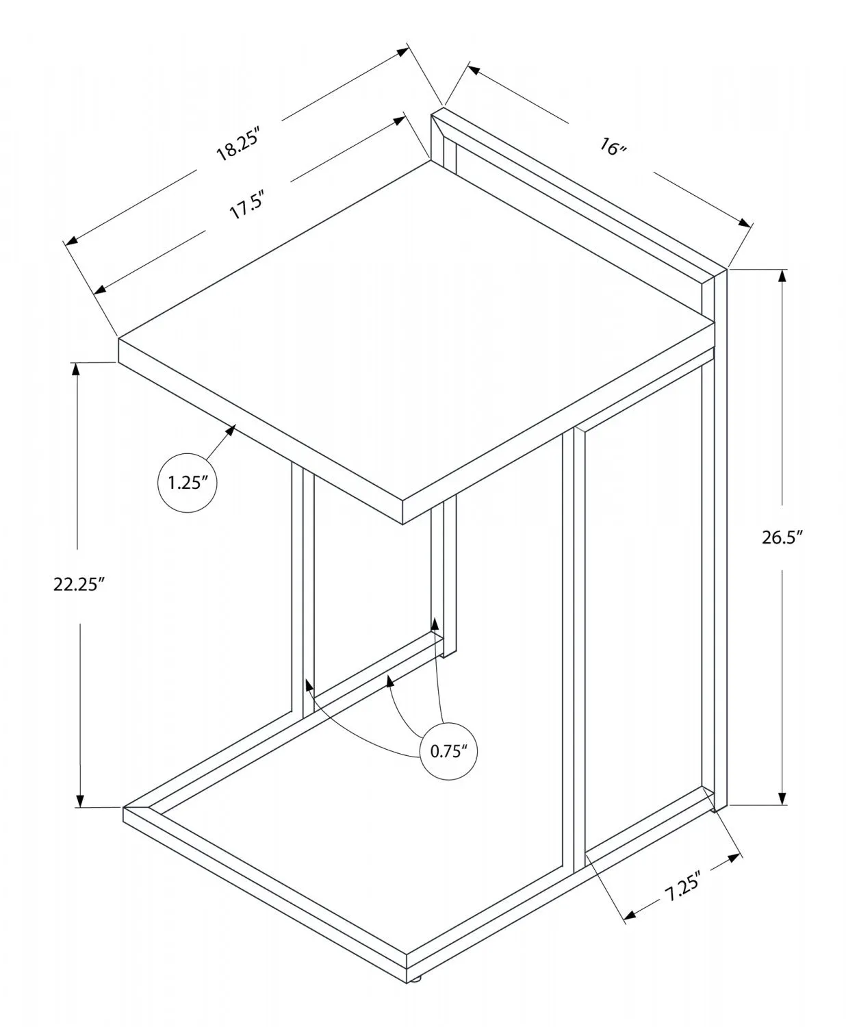 Cedar Side Table - Black
