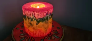 CHAKRA SELENITE CYLINDER T LIGHT HOLDER