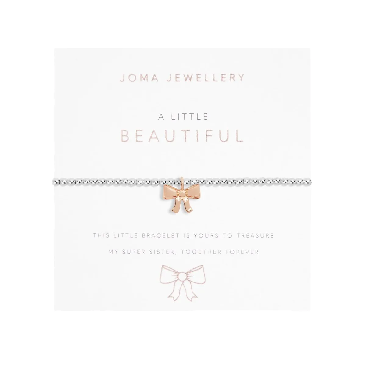 Children's A Little 'Beautiful Sister' Bracelet | Silver & Rose Gold Plated