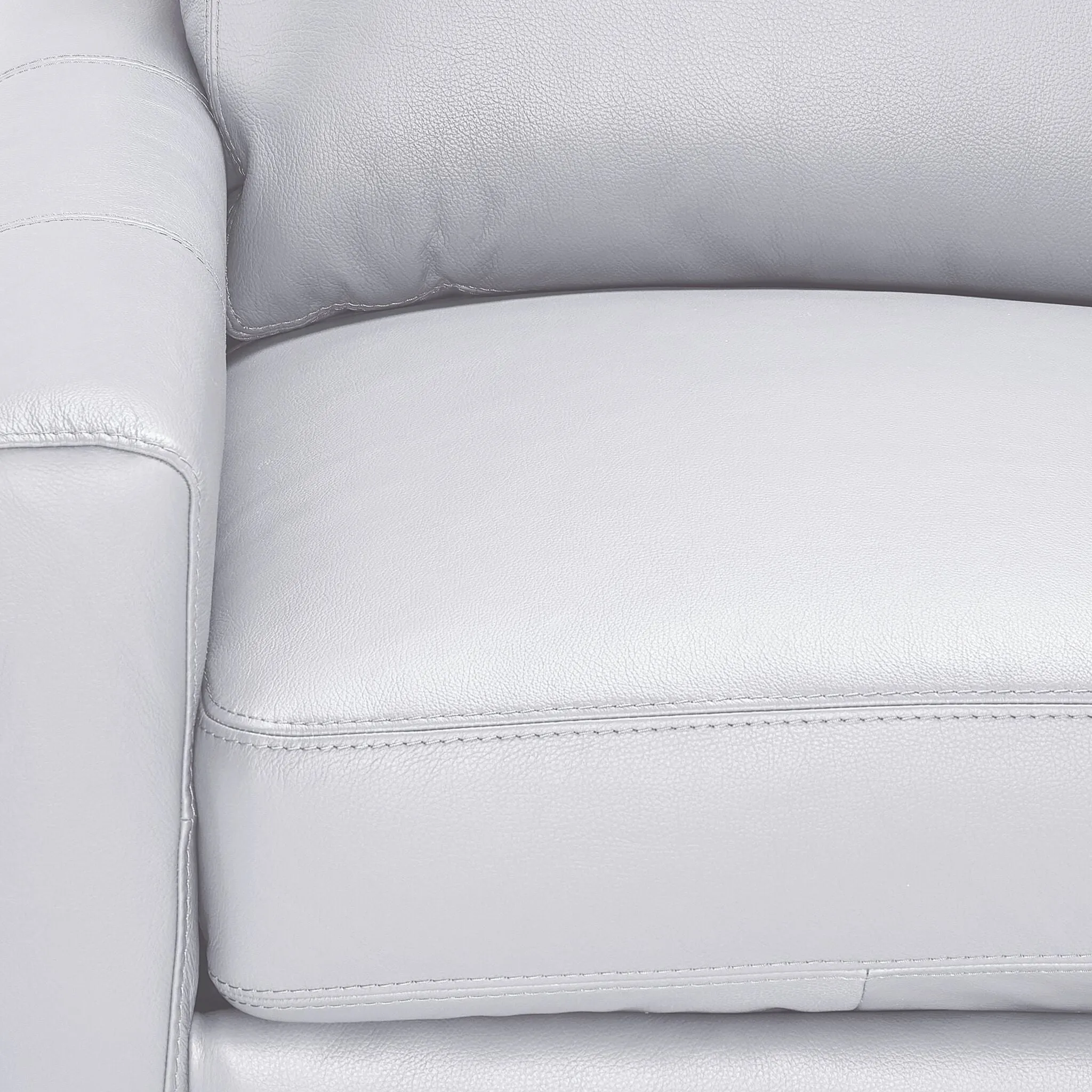 Chito Leather Chair - Silver Grey