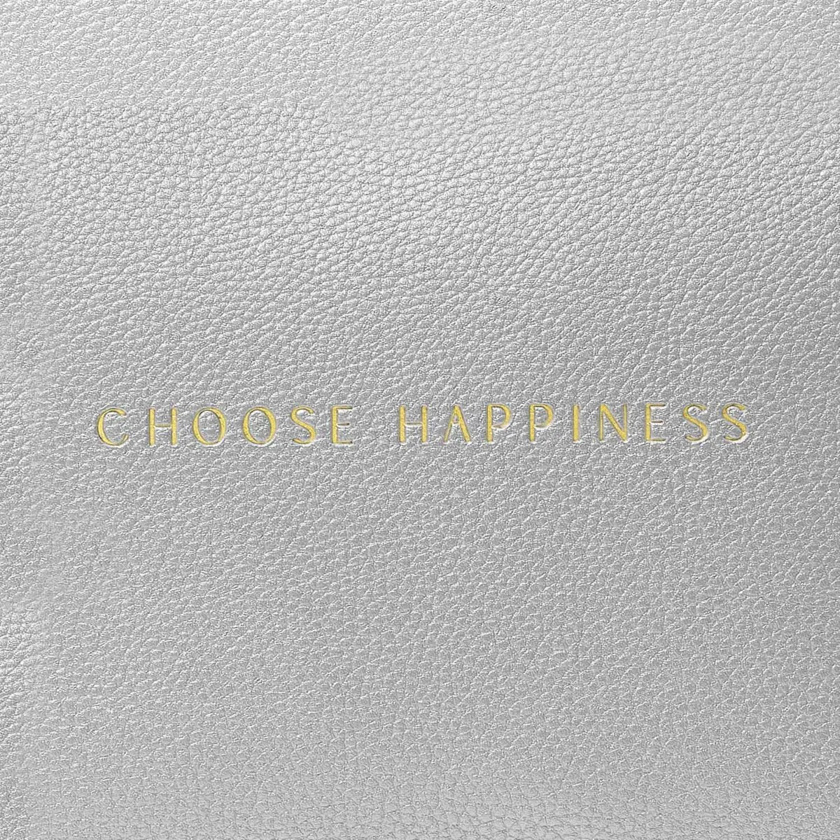 'Choose Happiness' Sentiment Makeup Bag | Silver