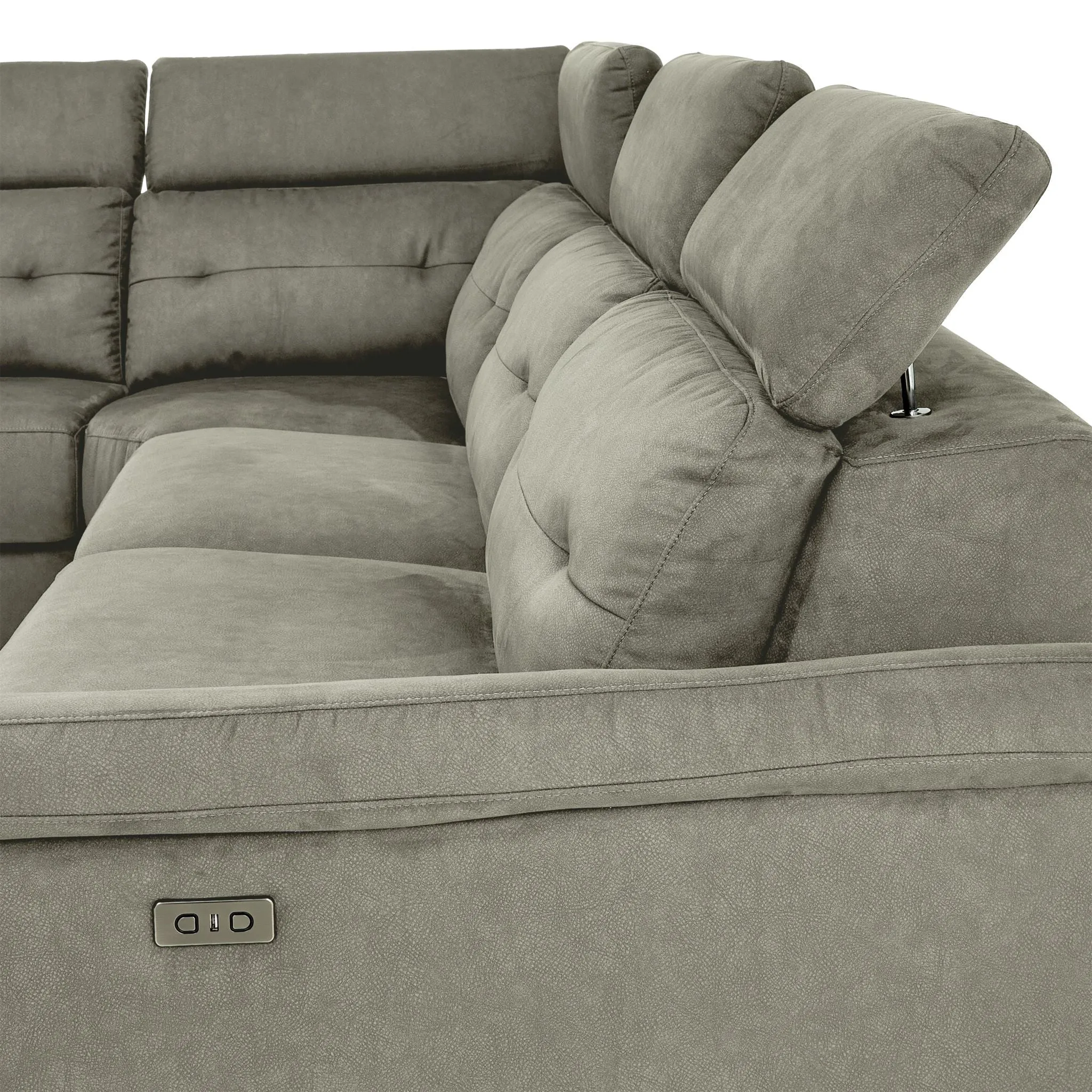 Colorado 4-Piece Power Reclining Sectional with Left-Facing Chaise - Silver