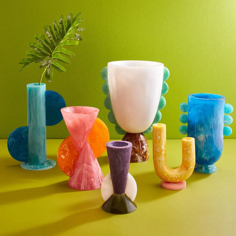 Como Disc Urn Vase | Blue | 26cm