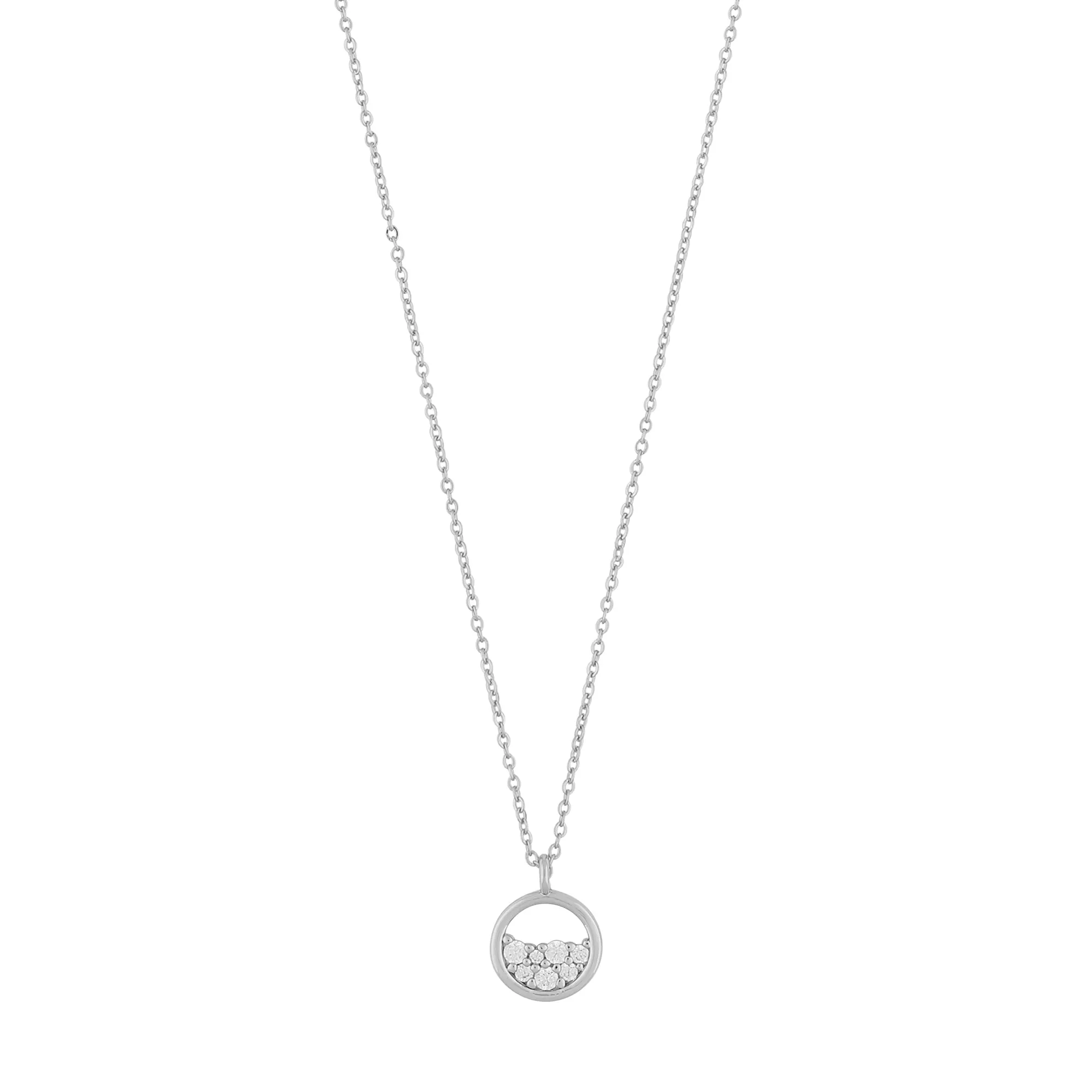 Copenhagen Pendant Necklace | Silver Plated with Cubic Zirconia
