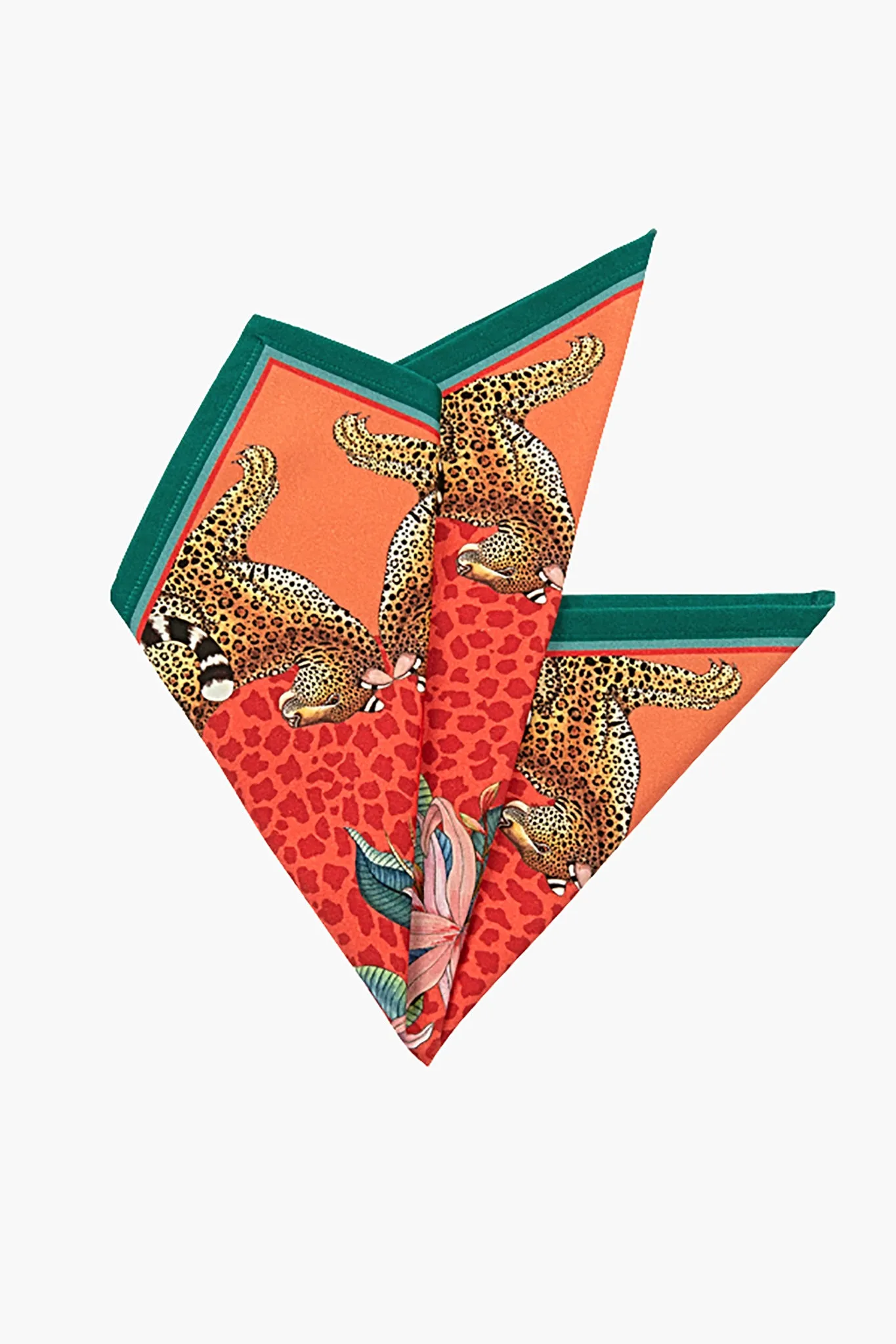 Coral Leopard Lily Napkins (Set of 2)