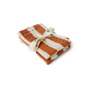 Cotton napkins striped tangerine, set of 2