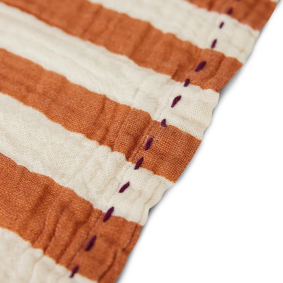 Cotton napkins striped tangerine, set of 2