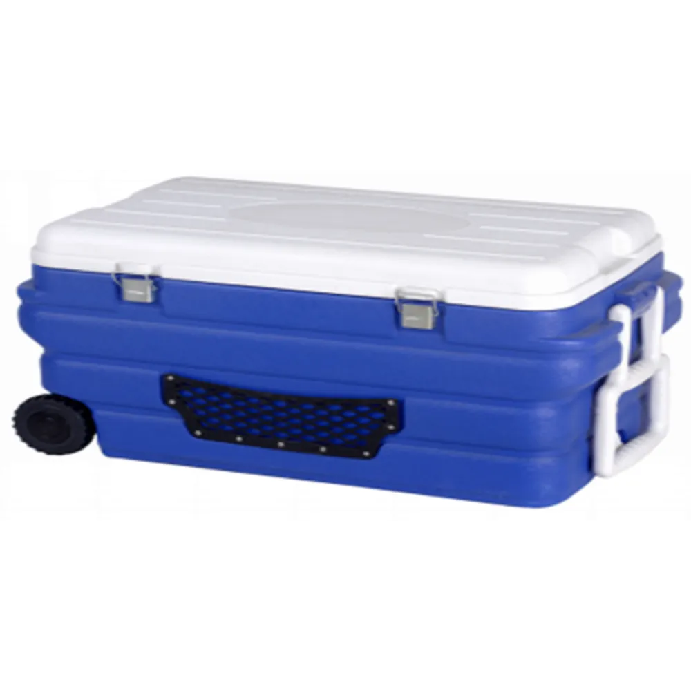 Creeper Cooler 90L with Wheel White/Blue