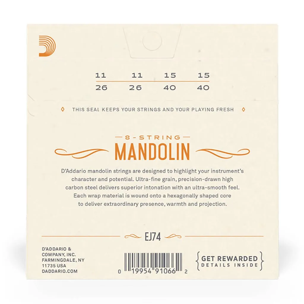 D'Addario - EJ74 - Mandolin Strings Medium 11-40 - Mandolin Strings