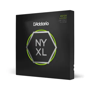 D'Addario NYXL45125 Nickel Wound Bass Guitar Strings, 5-String Lt Top / Med Btm, 45-125, Long Scale