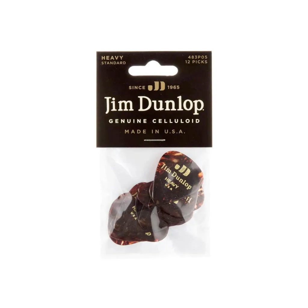Dunlop Celluloid Shell Picks 12pk - Heavy