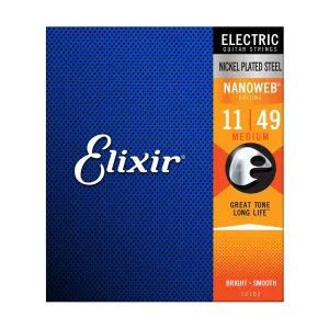 Elixir 12102 - Nanoweb Electric 11-49 Guitar Strings