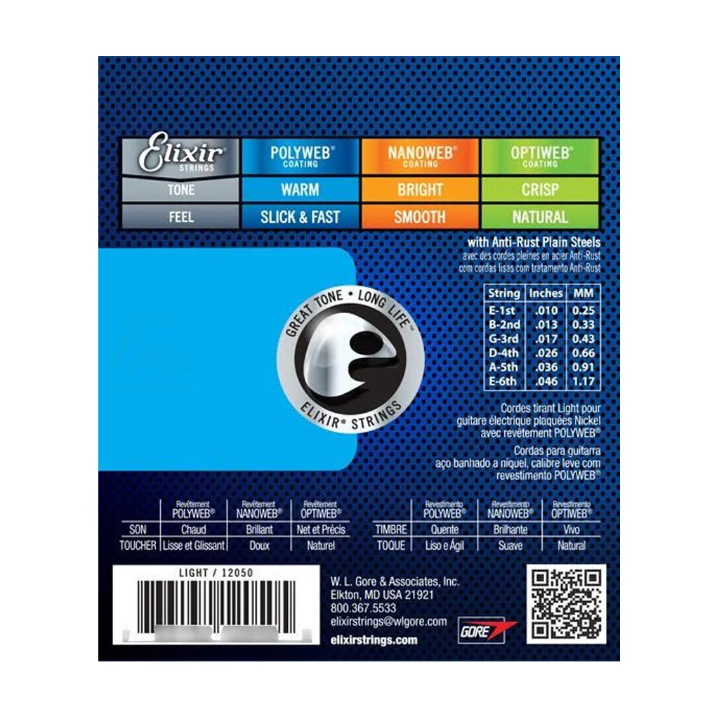 Elixir Polyweb 10/46 Electric String Set Nickel Plated Steel Light E12050