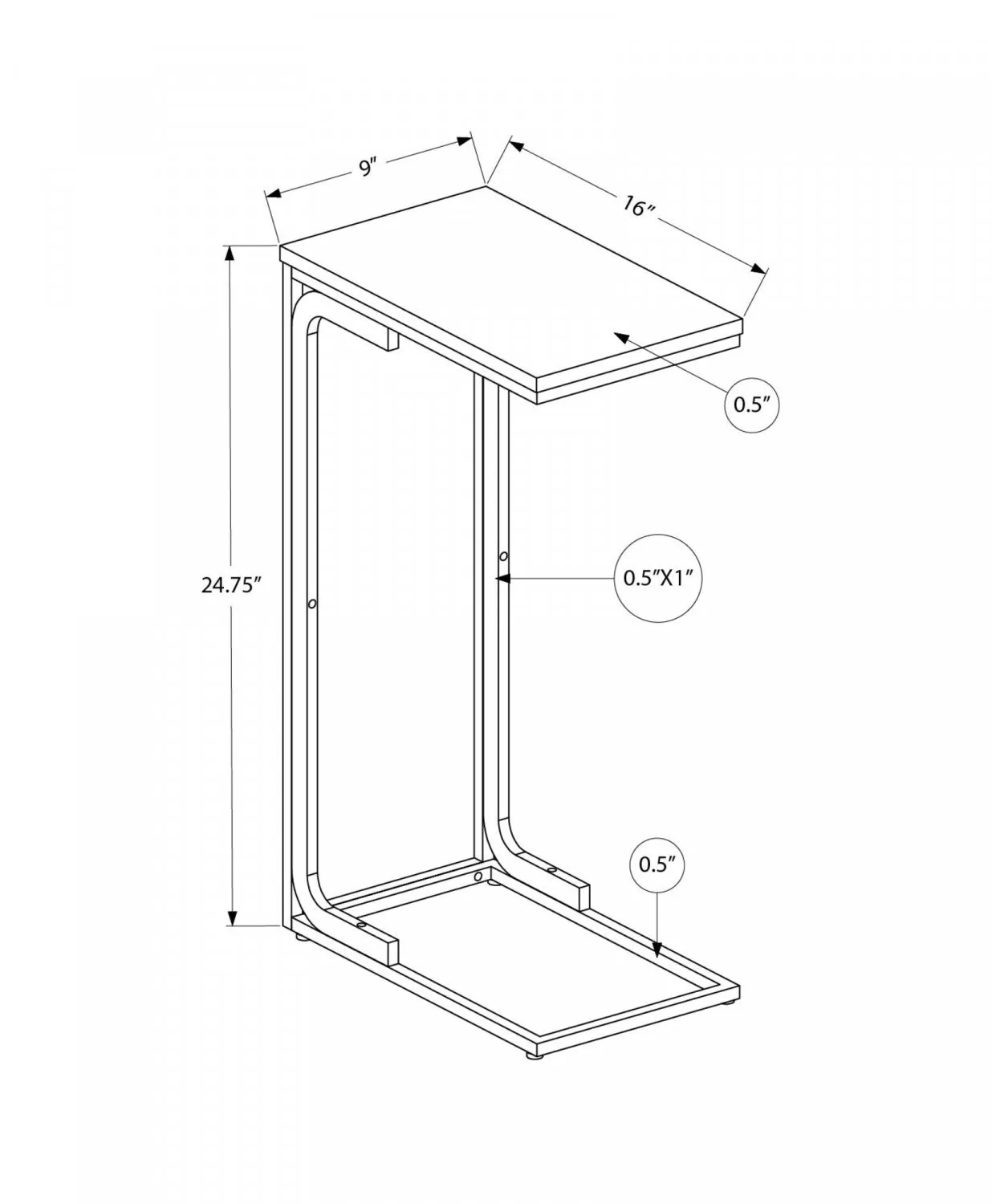 Elyan Side Table - White