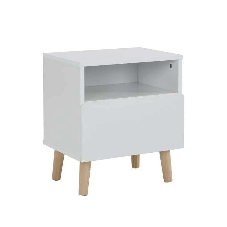 Emma Night Stand, 1 Drawer, White