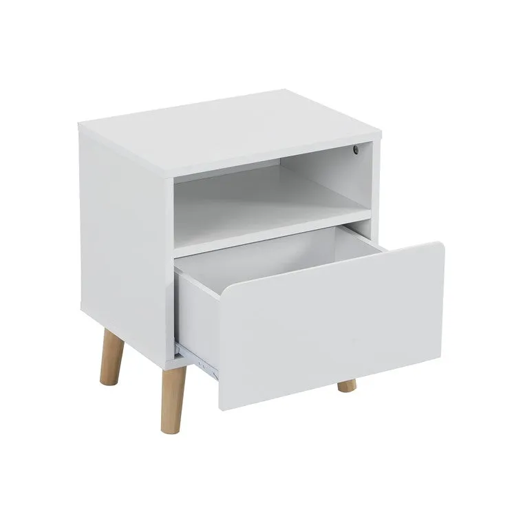 Emma Night Stand, 1 Drawer, White