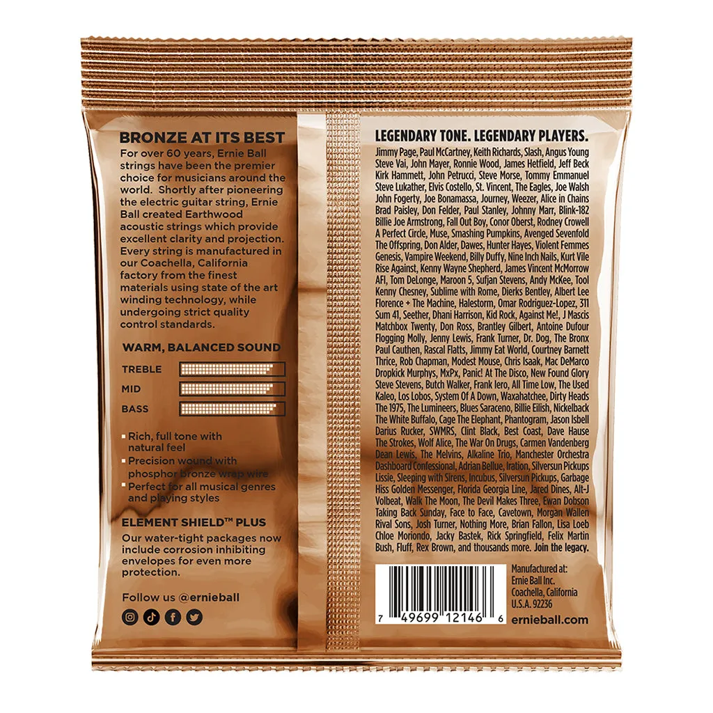 Ernie Ball Earthwood Medium Light Phosphor Bronze Acoustic Guitar String, 12-54 Gauge