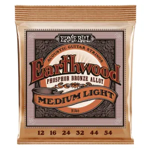 Ernie Ball Earthwood Medium Light Phosphor Bronze Acoustic Guitar String, 12-54 Gauge