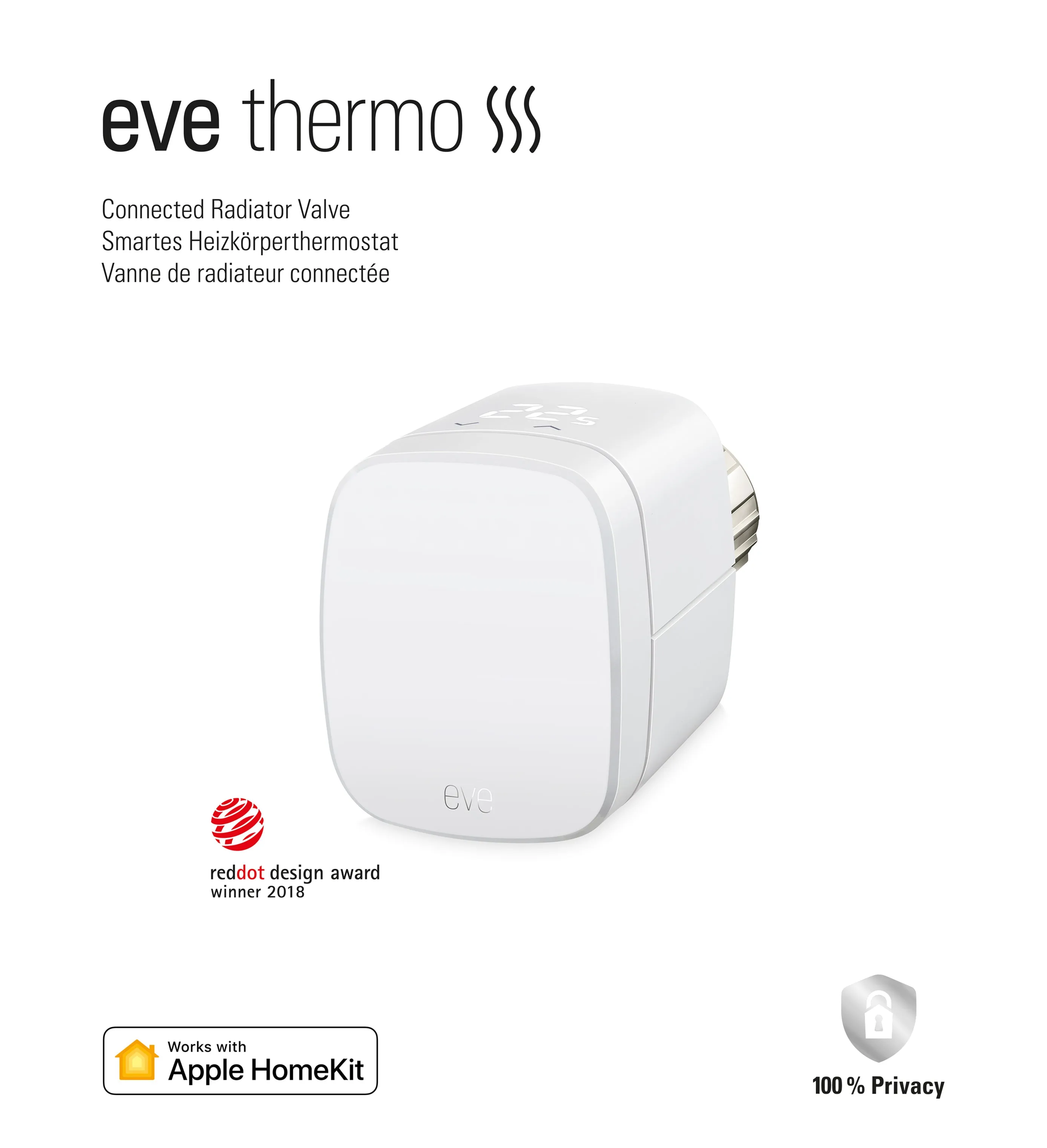 Eve Thermo Smart radiator valve with Apple HomeKit technology, 2-pack
