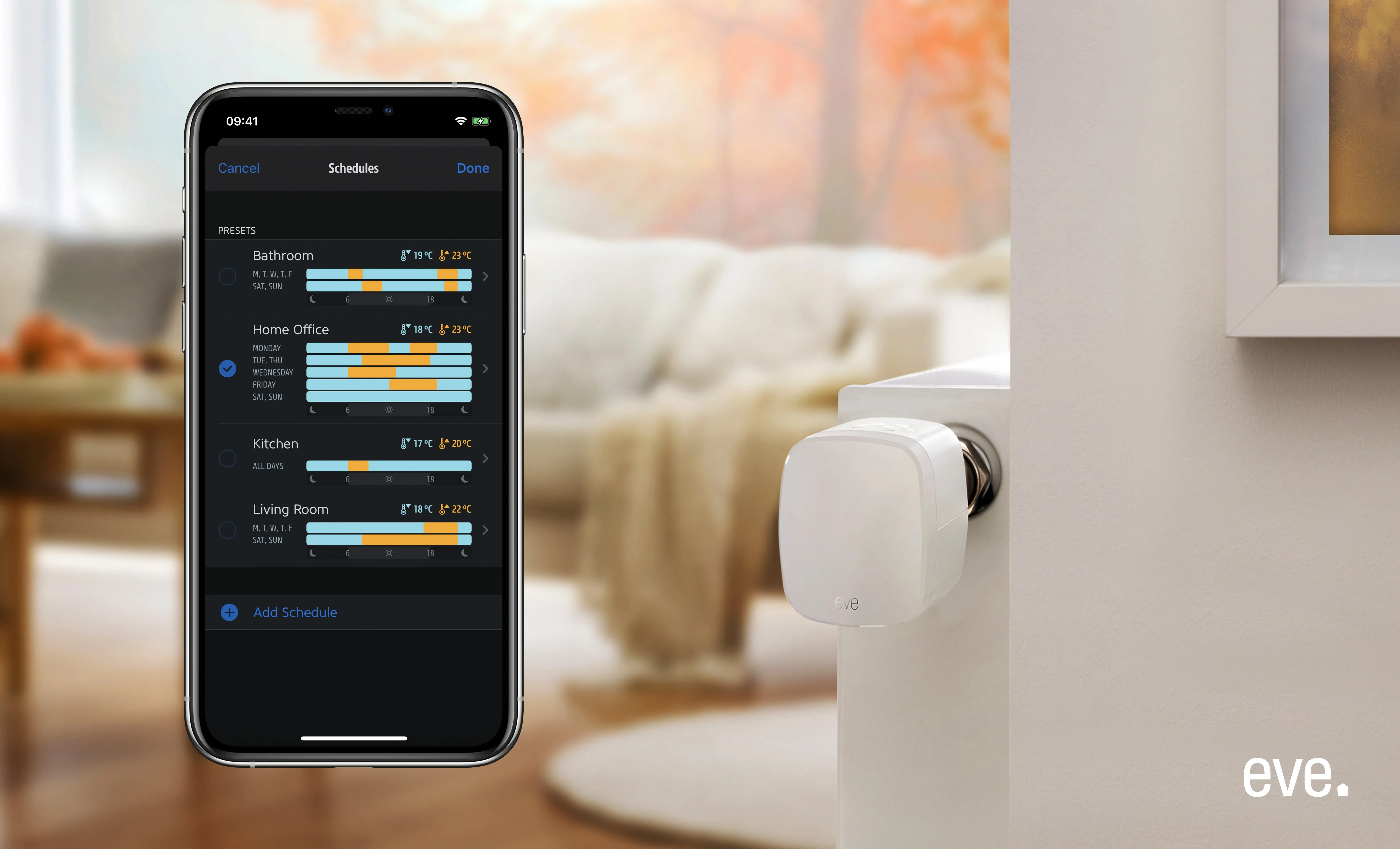 Eve Thermo Smart radiator valve with Apple HomeKit technology, 2-pack