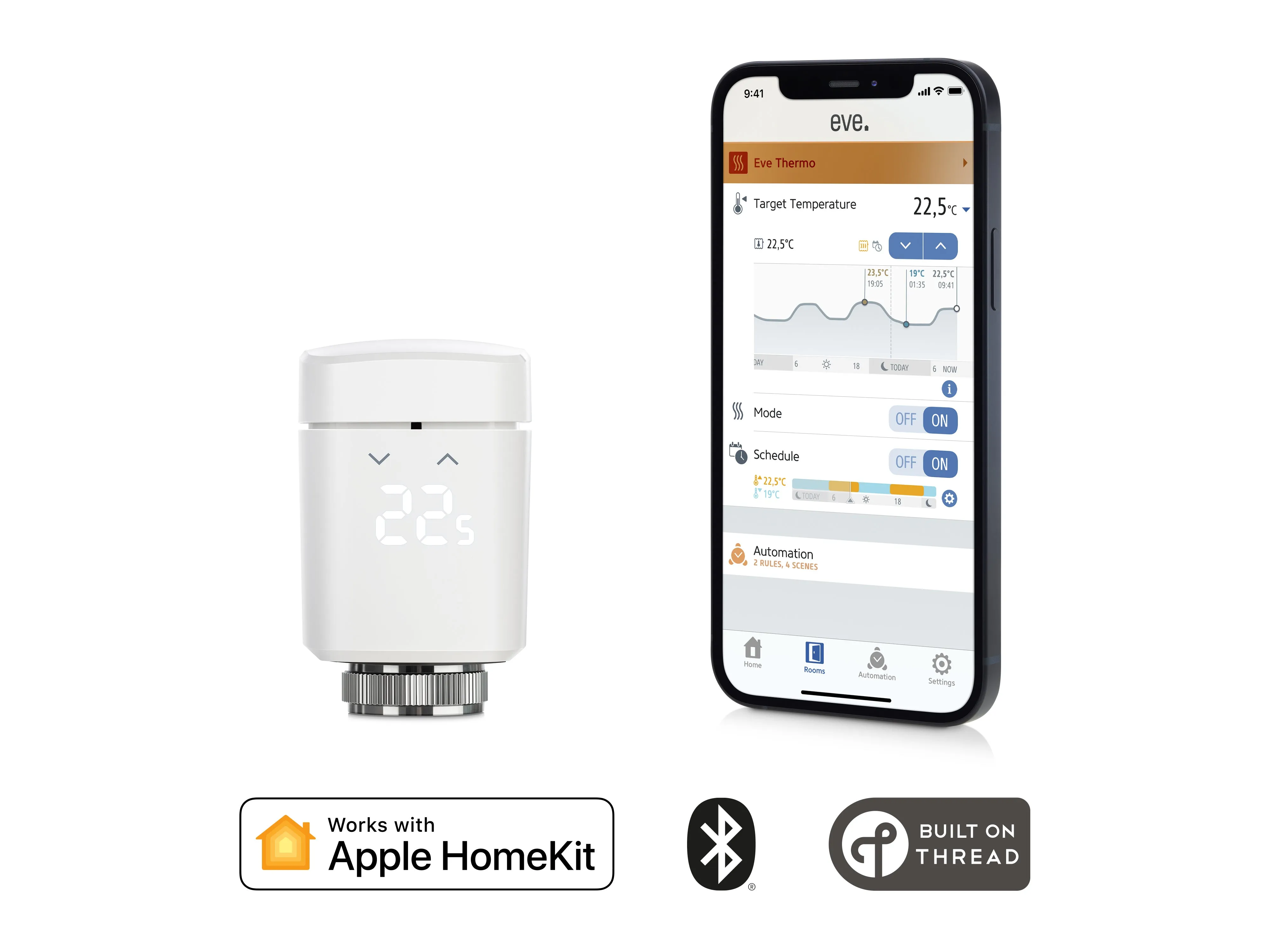 Eve Thermo Smart radiator valve with Apple HomeKit technology, 2-pack
