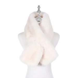 Faux Fur Pull Through Scarf | Winter White