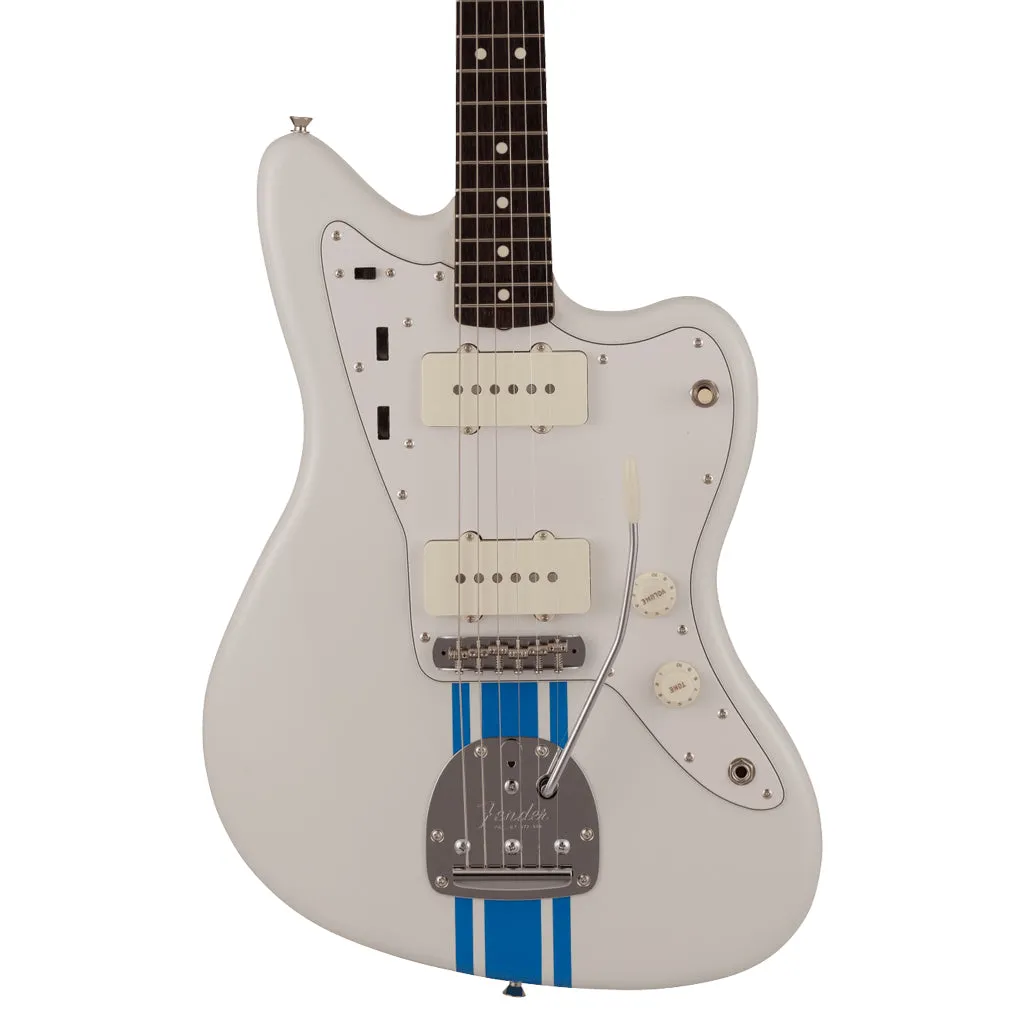 Fender 2023 Collection Made in Japan Traditional 60s Jazzmaster, Rosewood Fingerboard, Olympic White with Blue Competition Stripe
