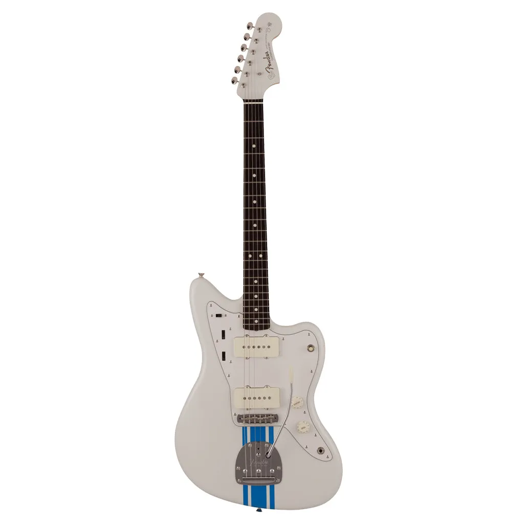 Fender 2023 Collection Made in Japan Traditional 60s Jazzmaster, Rosewood Fingerboard, Olympic White with Blue Competition Stripe
