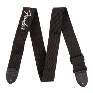 Fender - 2" Black Poly Strap w/ Grey Fender Logo