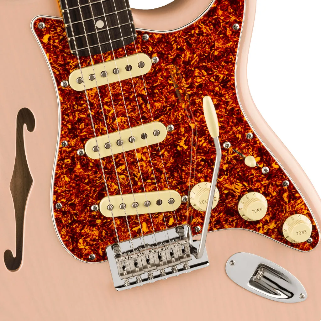 Fender Limited Edition American Professional II Stratocaster Thinline, Rosewood Fingerboard, Transparent Shell Pink