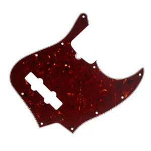 Fender Pickguard, Jazz Bass, 10-Hole Mount (with Truss Rod Notch), Tortoise Shell, 4-Ply