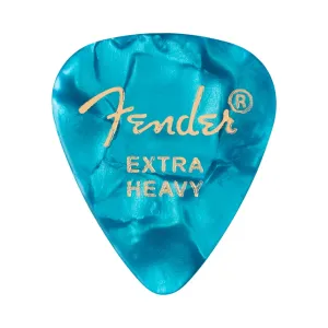 Fender Premium Celluloid 351 Shape Picks Extra Heavy Ocean Turquoise 12 Pack
